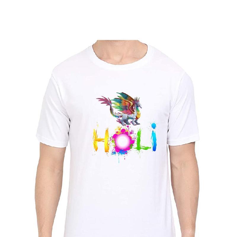 Happy Holi Round Neck Sarina Sablimation T-Shirt-Dianosaur – Delhi ...