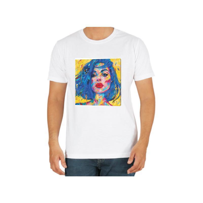 Round Neck White T-shirt Girl Face Design – Delhi Digital Print